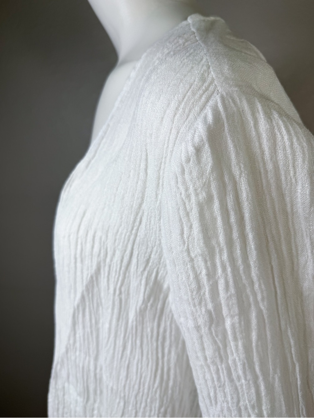 Pure Jill White Linen Open Front Beach Cover Up Cardigan M - Picture 9 of 12